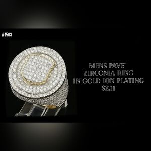 Mens PAVE` Zirconia Statement Ring, Sz.11 FATHERS DAY!